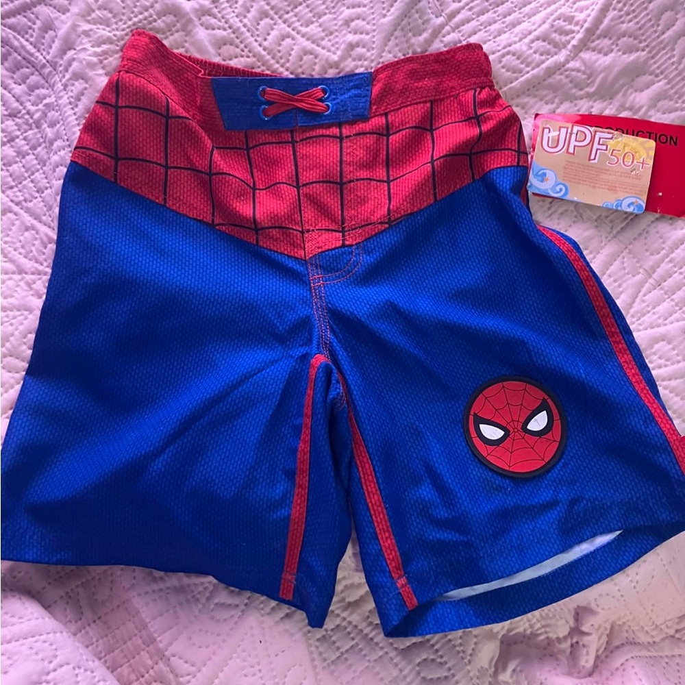 Spider-Man Blue & Red Kids Swim/Board Shorts 1